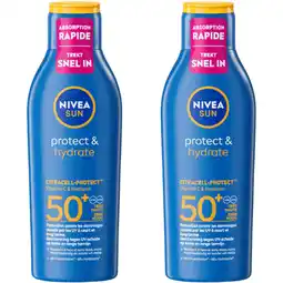 Albert Heijn Nivea Sun Protect hydrate zonnemelk spf50+ 2-pack aanbieding