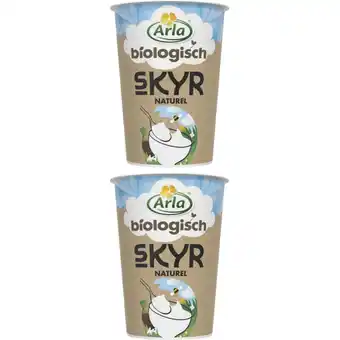 Albert Heijn Arla Biologisch skyr naturel yoghurt 2-pack aanbieding