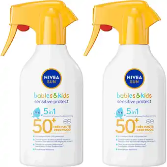 Albert Heijn Nivea Sun Babies&kids zonnespray spf50+ 2-pack aanbieding