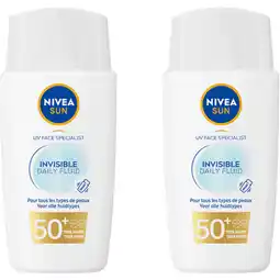 Albert Heijn Nivea Sun Uv dagelijkse zonnefluïde spf50 2-pack aanbieding