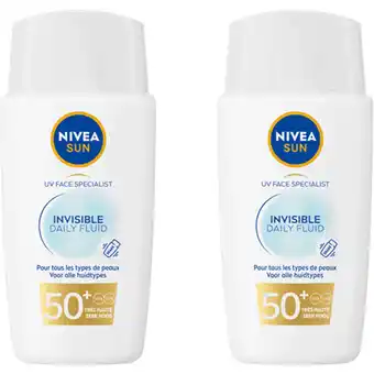 Albert Heijn Nivea Sun Uv dagelijkse zonnefluïde spf50 2-pack aanbieding