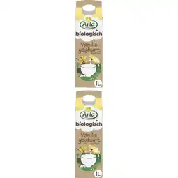 Albert Heijn Arla Bio vanille yoghurt halfvol 2-pack aanbieding