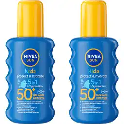 Albert Heijn Nivea Sun Kids hydra zonnespray spf50+ 2-pack aanbieding