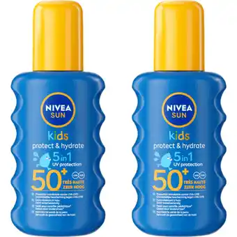 Albert Heijn Nivea Sun Kids hydra zonnespray spf50+ 2-pack aanbieding