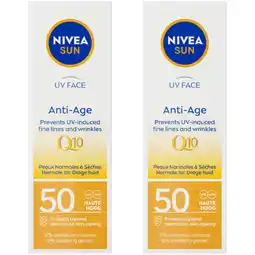 Albert Heijn Nivea Sun SUN gezicht anti-age spf50 2-pack aanbieding