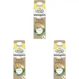 Albert Heijn Arla Bio vanille yoghurt halfvol 3-pack aanbieding
