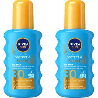Albert Heijn Nivea Sun Protect & bronze zonnebrand spf30 2-pack aanbieding