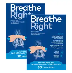De Online Drogist Breathe Right Neusstrips Normale Huid - Large 2x30ST aanbieding