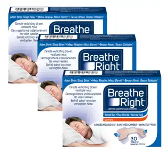 De Online Drogist Breathe Right Neusstrips Normale Huid - Large 3x30ST aanbieding