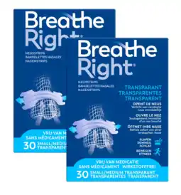 De Online Drogist Breathe Right Neusstrips Sensitive - Small/Medium 2x30ST aanbieding