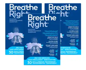 De Online Drogist Breathe Right Neusstrips Sensitive - Small/Medium 3x30ST aanbieding