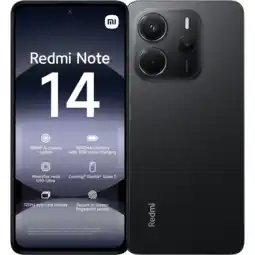 MediaMarkt Xiaomi Redmi Note 14 - 4g 128gb Midnight Zwart 128 Gb aanbieding