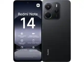 MediaMarkt Xiaomi Redmi Note 14 - 4g 128gb Midnight Zwart 128 Gb aanbieding