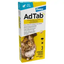 Pets Place Adtab Kauwtablet Voor Katten - Anti vlooien en tekenmiddel - 3 tab aanbieding