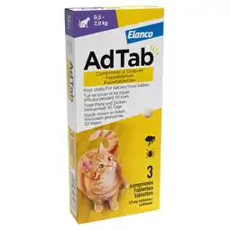 Pets Place Adtab Kauwtablet Voor Katten - Anti vlooien en tekenmiddel - 3 tab aanbieding