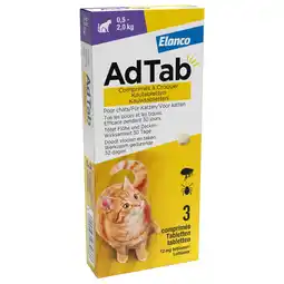 Pets Place Adtab Kauwtablet Voor Katten - Anti vlooien en tekenmiddel - 3 tab aanbieding
