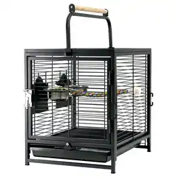 Pets Place Keddoc Transportkooi Transporter - Vogelverblijven - 47.6x37.5x45.7 cm Zwart aanbieding
