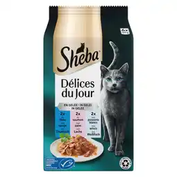 Pets Place Sheba Delices Du Jour In Gelei Maaltijdzakjes - Kattenvoer - Vis 6x50 g aanbieding