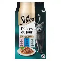 Pets Place Sheba Delices Du Jour In Saus Maaltijdzakjes - Kattenvoer - Vis 6x50 g aanbieding