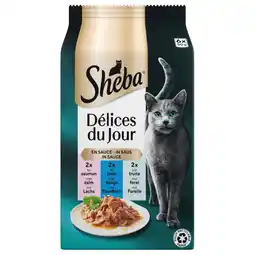 Pets Place Sheba Delices Du Jour In Saus Maaltijdzakjes - Kattenvoer - Vis 6x50 g aanbieding