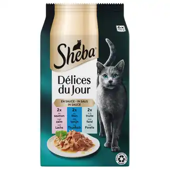 Pets Place Sheba Delices Du Jour In Saus Maaltijdzakjes - Kattenvoer - Vis 6x50 g aanbieding