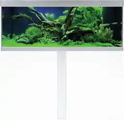 Pets Place Akvastabil Fusion Aquarium 130 - Aquaria - 130x50x54 cm Zilver Wit Ca. 325 L aanbieding