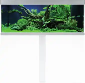 Pets Place Akvastabil Fusion Aquarium 130 - Aquaria - 130x50x54 cm Zilver Wit Ca. 325 L aanbieding
