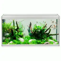 Pets Place Akvastabil Family Aquarium - Aquaria - 80x35x42 cm 112 l Grijs Wit aanbieding