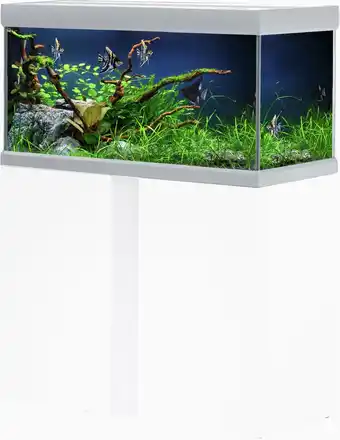 Pets Place Akvastabil Fusion Aquarium 80 - Aquaria - 80x40x49 cm Zilver Wit Ca. 144 L aanbieding