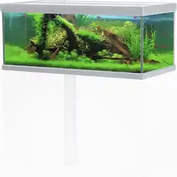 Pets Place Akvastabil Fusion Aquarium 100 - Aquaria - 100x50x54 cm Zilver Wit Ca. 250 L aanbieding