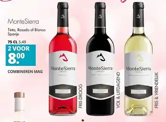 Mitra Montesierra tinto, rosado of blanco spanje aanbieding