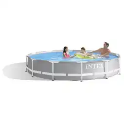 Pets Place Intex Prism Frame Pool - Ronde Frame Baden - 366x76 cm Grijs aanbieding