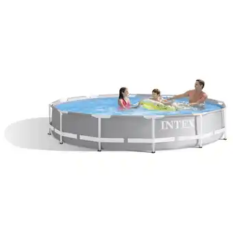 Pets Place Intex Prism Frame Pool - Ronde Frame Baden - 366x76 cm Grijs aanbieding