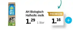 Albert Heijn AH Biologisch Halfvolle melk 1 liter aanbieding