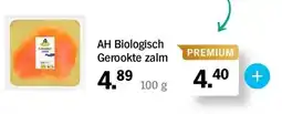 Albert Heijn AH Biologisch Gerookte zalm 100 g aanbieding