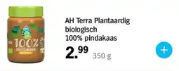 Albert Heijn AH Terra Plantaardig biologisch 100% pindakaas aanbieding