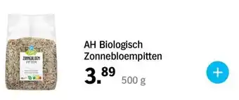 Albert Heijn AH Biologisch Zonnebloempitten 500 g aanbieding