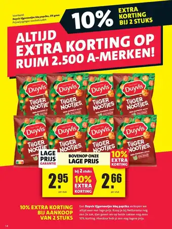 Nettorama Duyvis tijgernootjes bbq paprika, 275 gram aanbieding