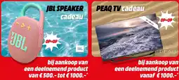 MediaMarkt JBL SPEAKER cadeau of PEAQ TV cadeau aanbieding