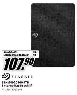 MediaMarkt SEAGATE 4TB Externe harde schijf aanbieding