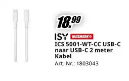 MediaMarkt ICS 5001-WT-CC USB-C naar USB-C 2 meter Kabel aanbieding