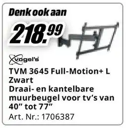 MediaMarkt Draai- en kantelbare muurbeugel voor tv's van 40 tot 77 aanbieding