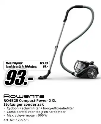 MediaMarkt Rowenta RO4B25 Compact Power XXL Stofzuiger zonder zak aanbieding