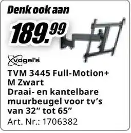 MediaMarkt Zwart Draai- en kantelbare muurbeugel voor tv's aanbieding