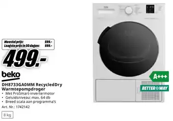 MediaMarkt beko Recycled Dry Warmtepompdroger aanbieding