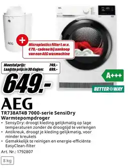 MediaMarkt AEG 7000-serie SensiDry Warmtepompdroger aanbieding