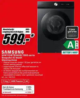 MediaMarkt SAMSUNG 7000-serie Bespoke AI Wash Wasmachine aanbieding