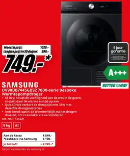 MediaMarkt SAMSUNG 7000-serie Bespoke Warmtepompdroger aanbieding