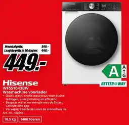 MediaMarkt Hisense WF5S1043BW Wasmachine voorlader aanbieding