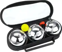 Bol.com Get & Go Jeu de Boules Set III - 3 Ballen - Chroom/Zwart aanbieding